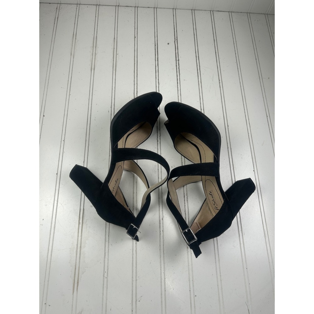 LifeStride Allison Black Fabric Strappy Comfort Sandals Heels Women's Size 10 - Picture 10 of 12